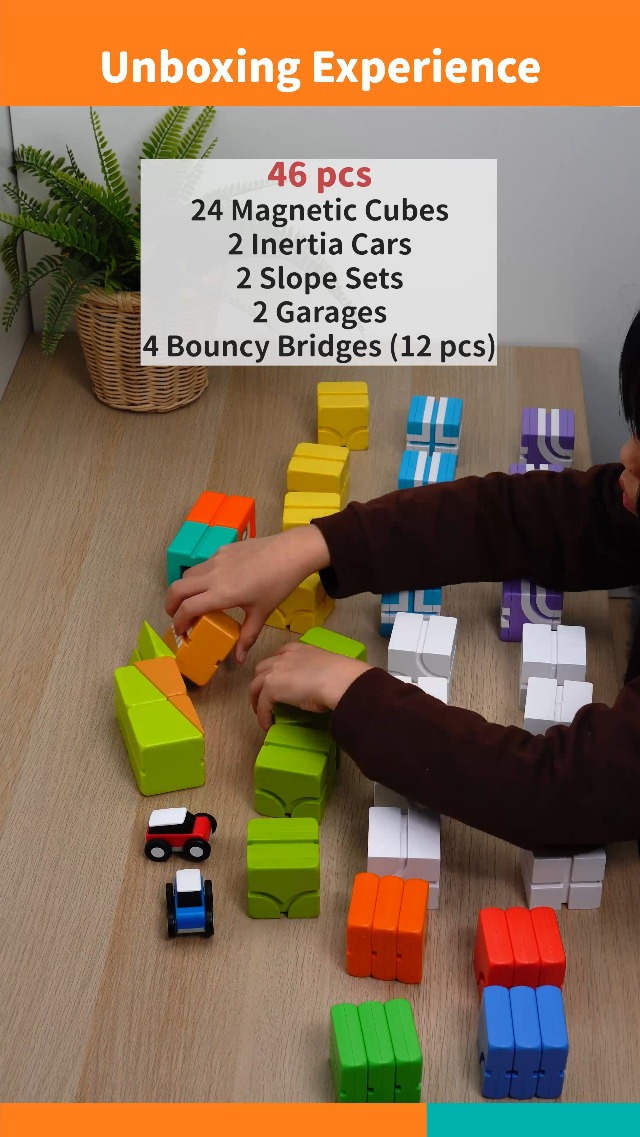 Amazon.com: QBI Magnetic Building Blocks Car Track Set, STEM